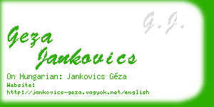 geza jankovics business card